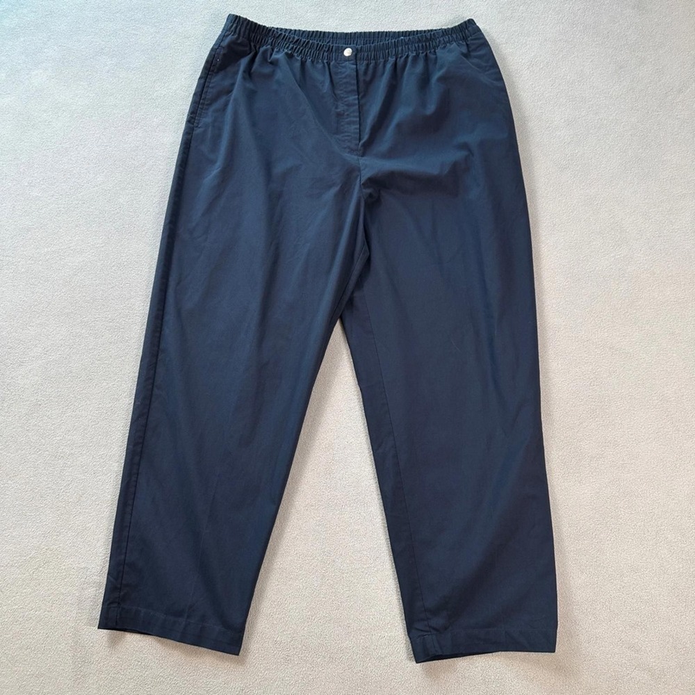 Karen Scott Sport Navy Blue Elastic Waist Pull On Pants Women 16 Short